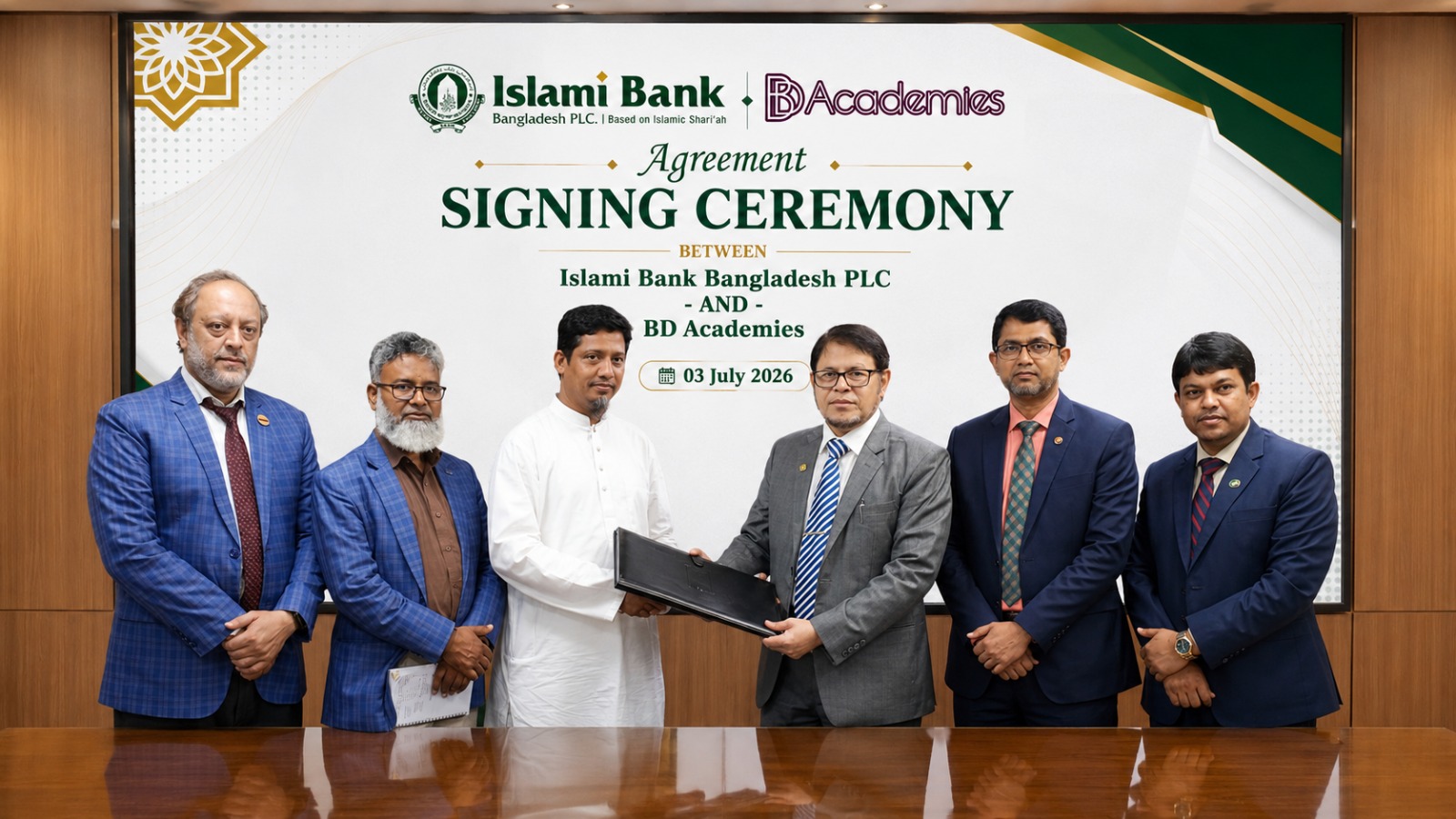 Agreement signing ceremony between Islami Bank Bangladesh PLC and BD Academies, 03 July 2026